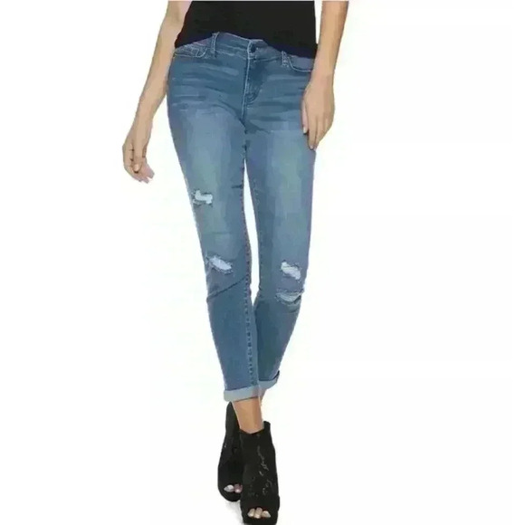 NEW WITH TAGS Juicy Couture Flaunt It Midrise Cuffed Skinny Ankle Jeans SIZE 10 - Picture 2 of 16